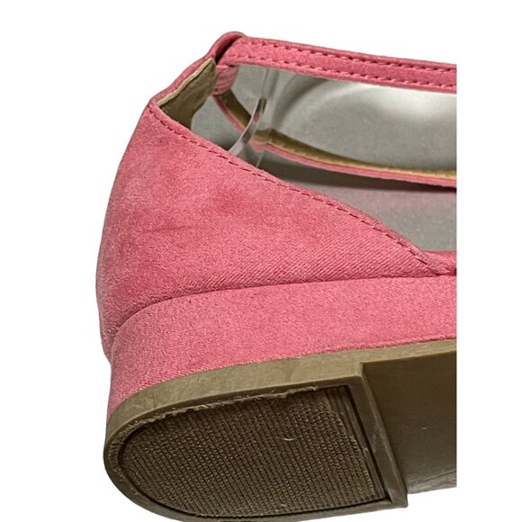 Fiomi Women's Size 10 Pink Faux Suede Ankle Strap Sandals With Buckle Closure - Picture 9 of 13
